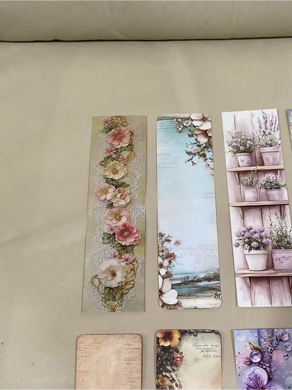 Floral English Garden Country Romantic Bookmarks Set of 8 - Picture 2 of 5
